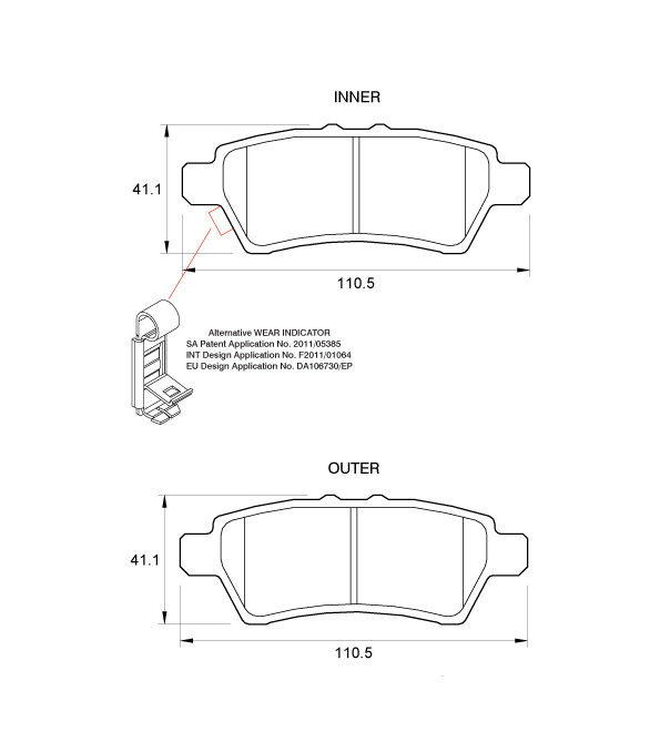 D3616 Rear Brake Pads - D3616 - Image 1