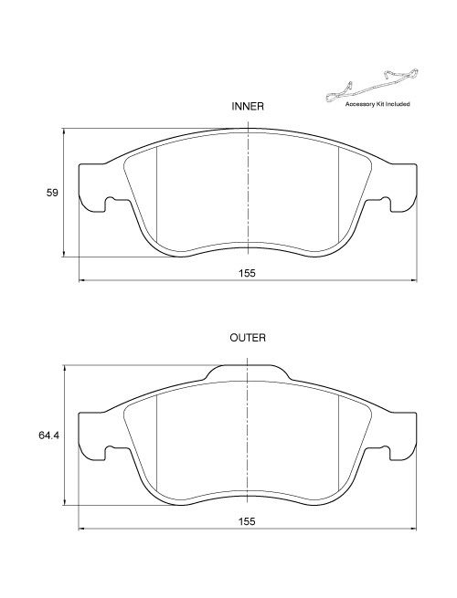D3780.jpg Front Brake Pads - D3780 - Image 1